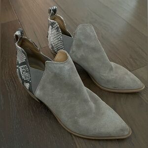 Dolce Vita Sonni Ankle Boots Booties Suede + Snakeskin Leather Size 8